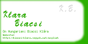 klara biacsi business card