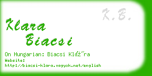 klara biacsi business card